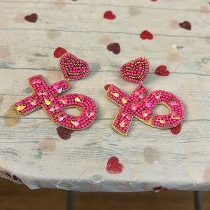 Breast Cancer Awareness Beaded Earrings